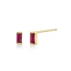 Ruby Baguette Stud Earrings - July sold by Marrow Fine