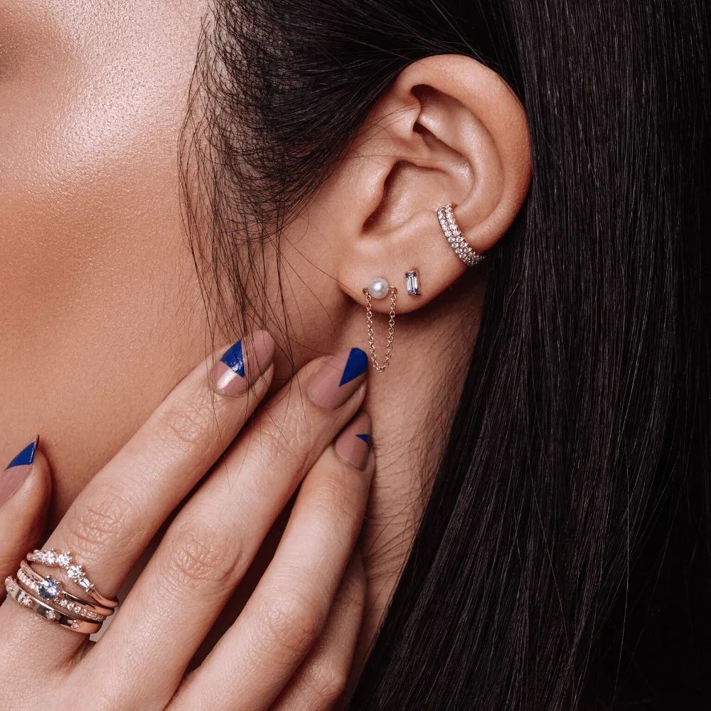 Garnet Baguette Stud Earrings - January sold by Marrow Fine product image thumbnail 2