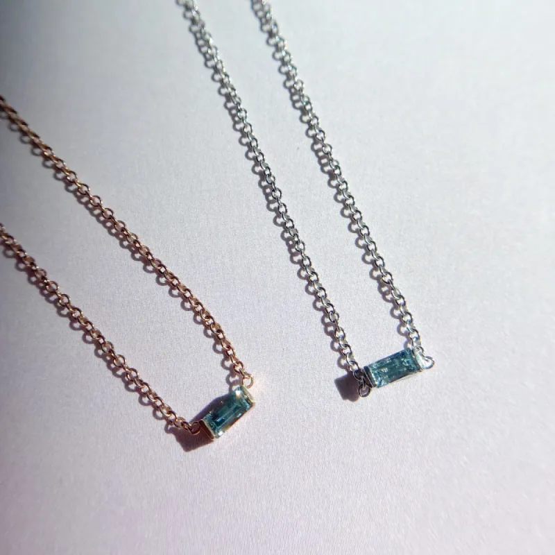 Montana Sapphire Baguette Necklace sold by Marrow Fine