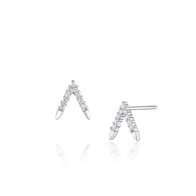 White Diamond Peak Studs sold by Marrow Fine