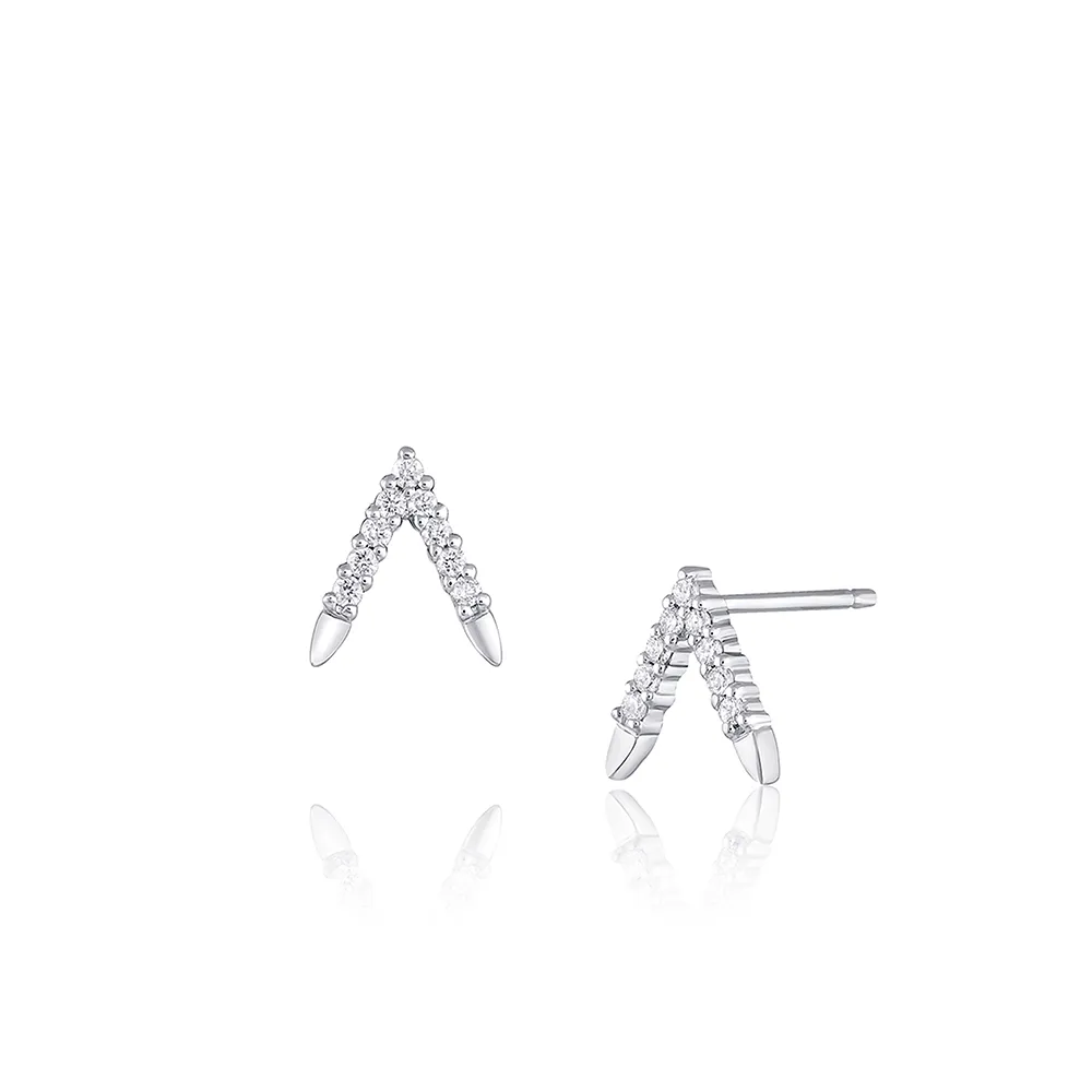 White Diamond Peak Studs sold by Marrow Fine