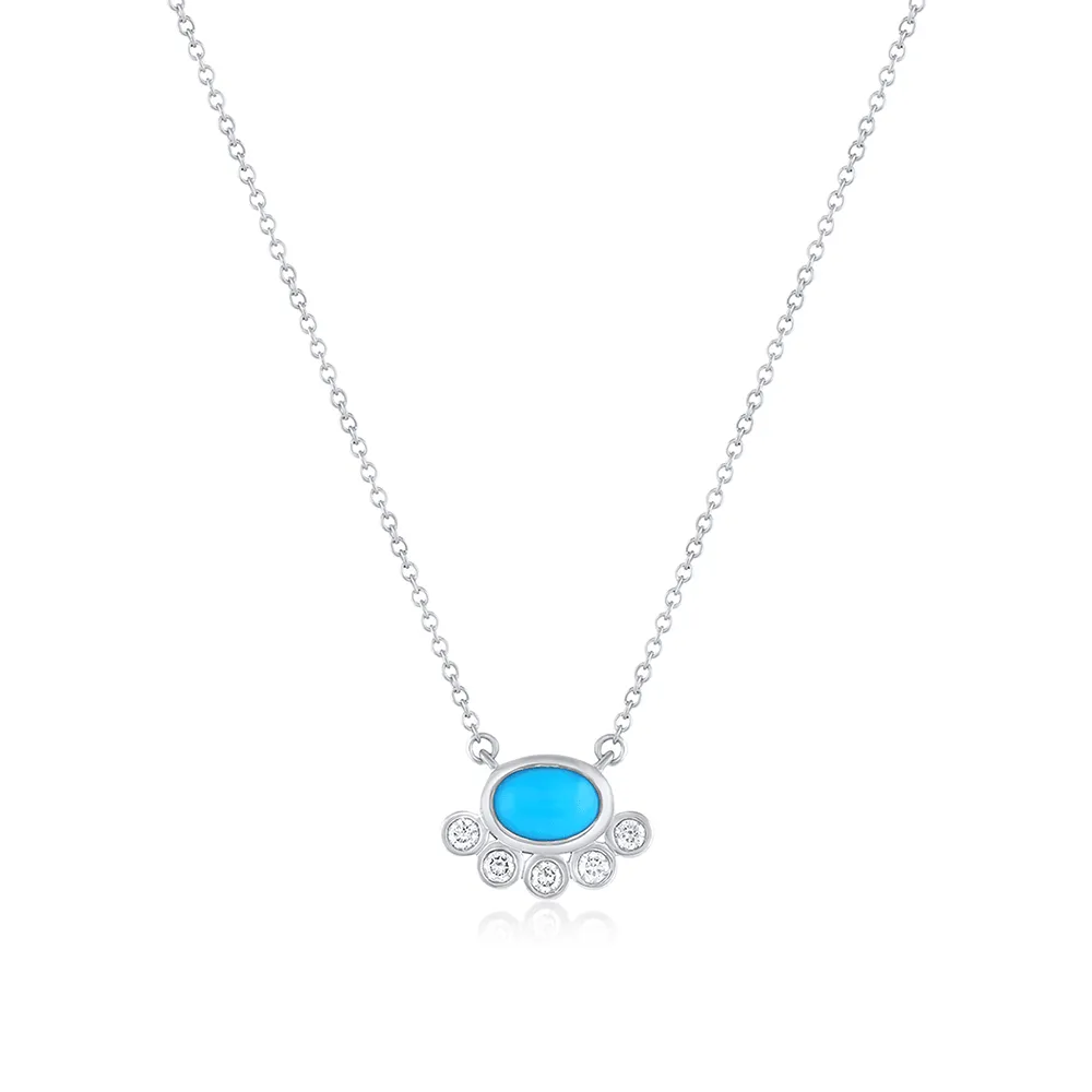 Apollonia Turquoise Bezel Necklace sold by Marrow Fine product image thumbnail 3