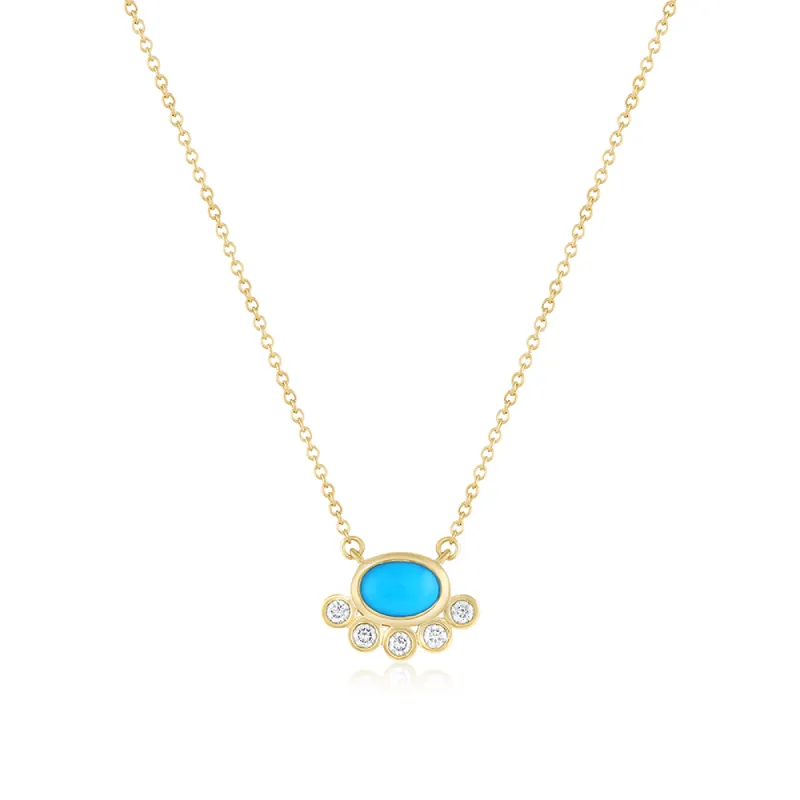 Apollonia Turquoise Bezel Necklace sold by Marrow Fine