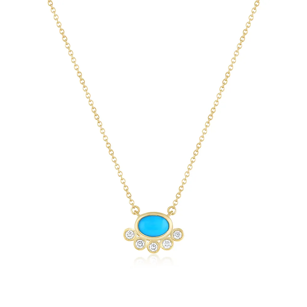 Apollonia Turquoise Bezel Necklace sold by Marrow Fine
