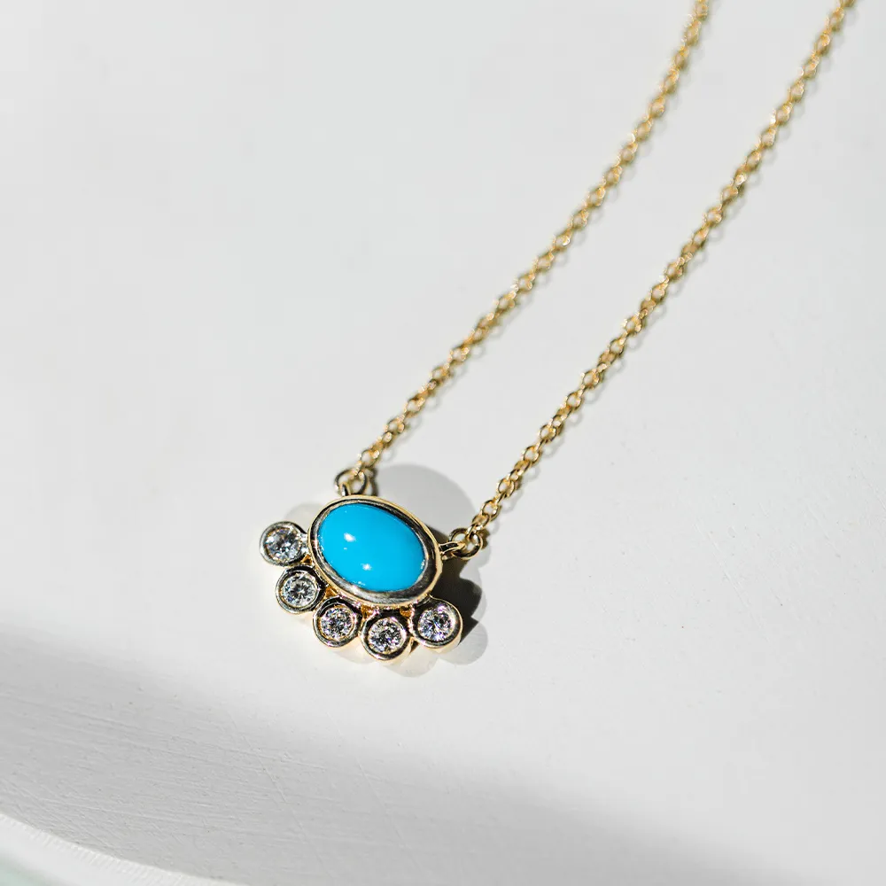 Apollonia Turquoise Bezel Necklace sold by Marrow Fine product image thumbnail 5