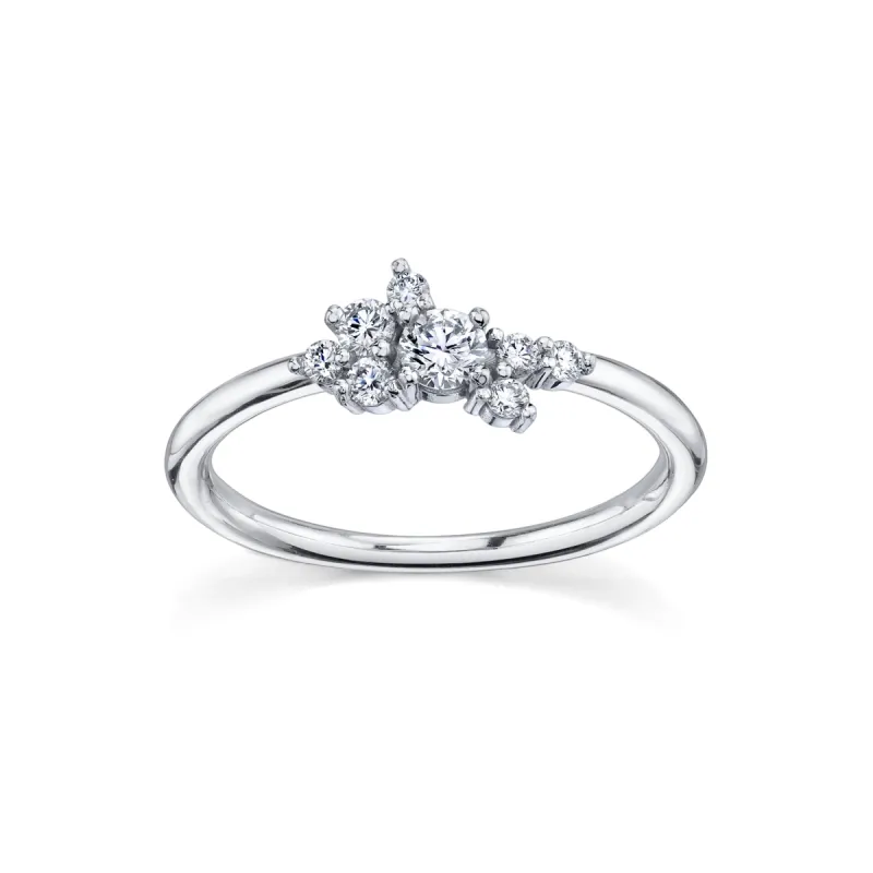 White Diamond Charlotte Mini Cluster Ring sold by Marrow Fine