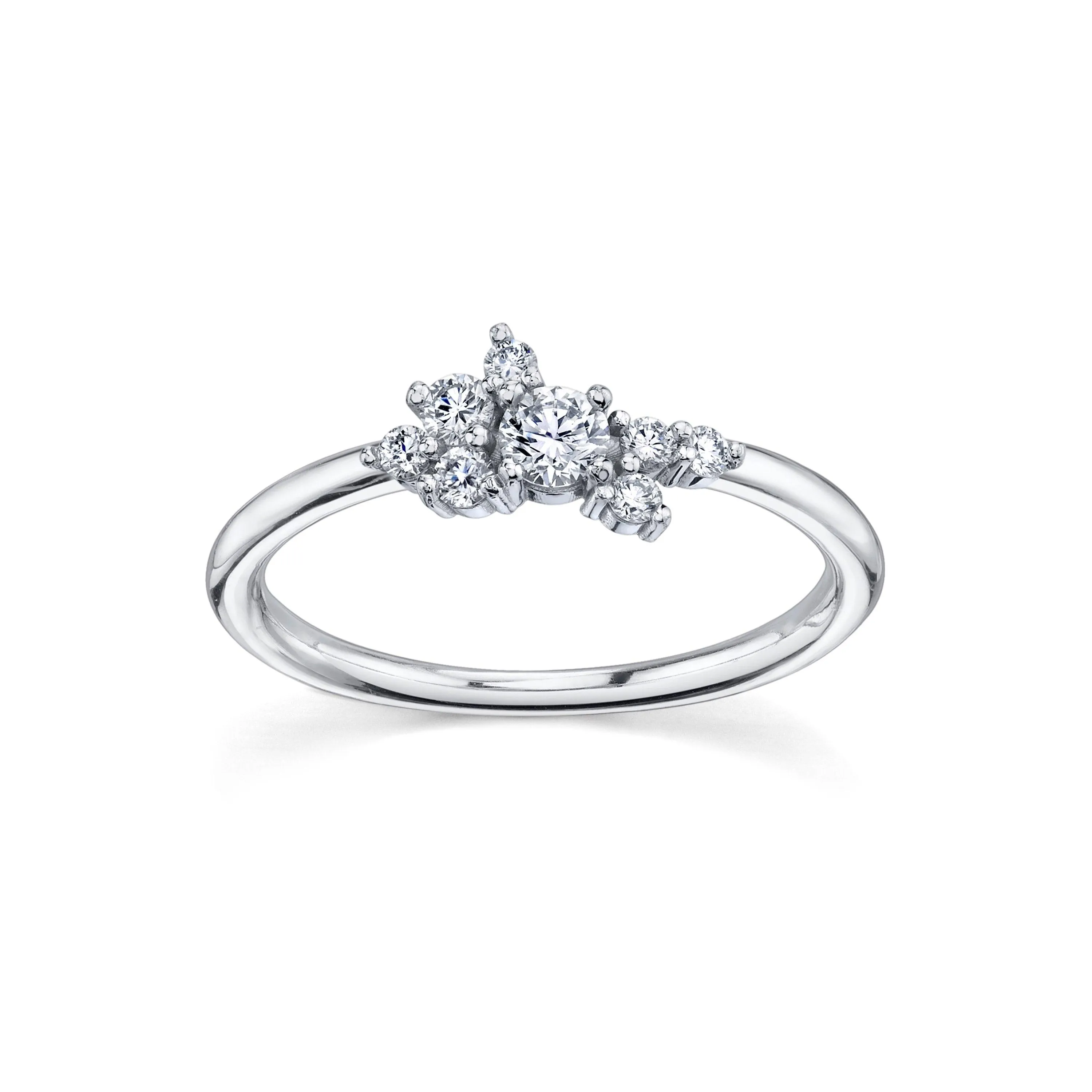 White Diamond Charlotte Mini Cluster Ring sold by Marrow Fine