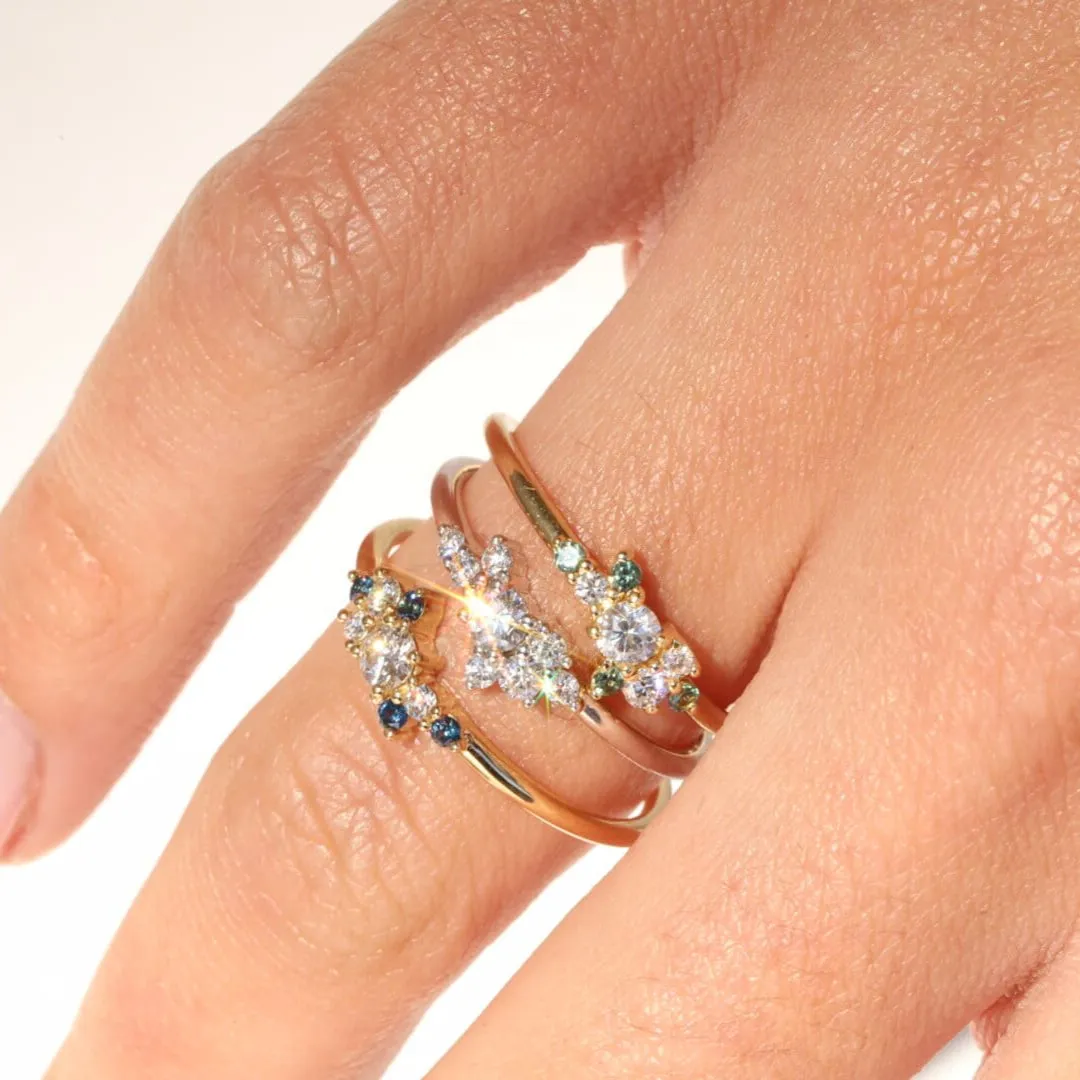 White Diamond Charlotte Mini Cluster Ring sold by Marrow Fine product image thumbnail 2