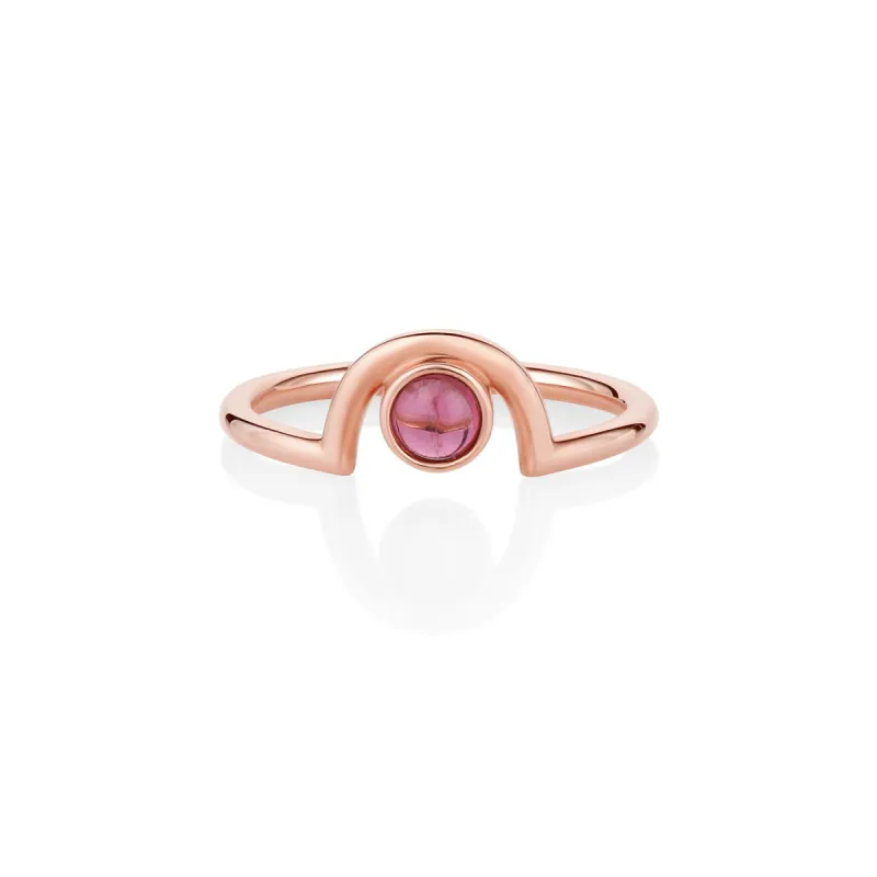 Pink Tourmaline Cabochon Arch Band - October sold by Marrow Fine