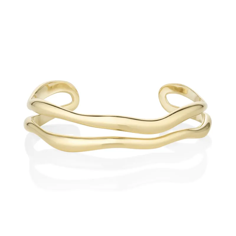 Curved Freeform Gold Cuff sold by Marrow Fine