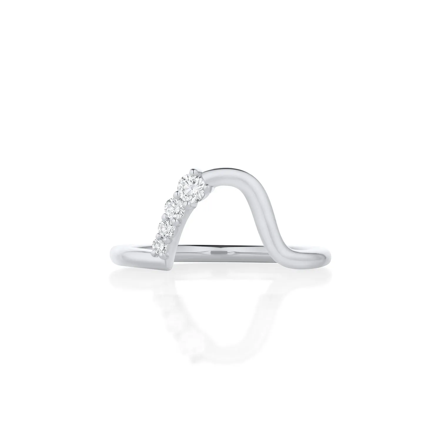 White Diamond Mini Lucy Wave Band sold by Marrow Fine product image thumbnail 5