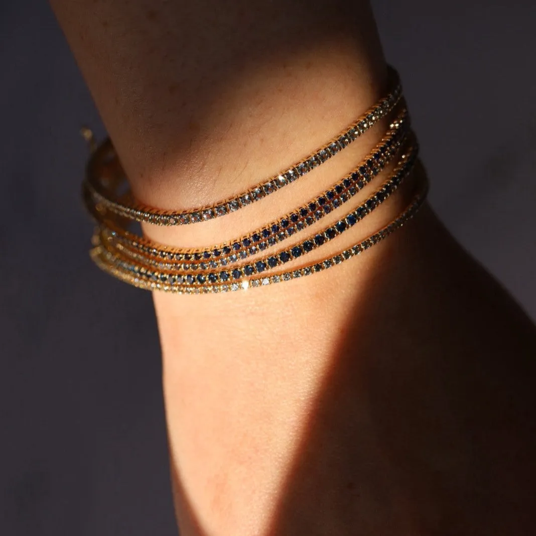 1.56tcw Indigo Sapphire Tennis Bracelet sold by Marrow Fine product image thumbnail 3