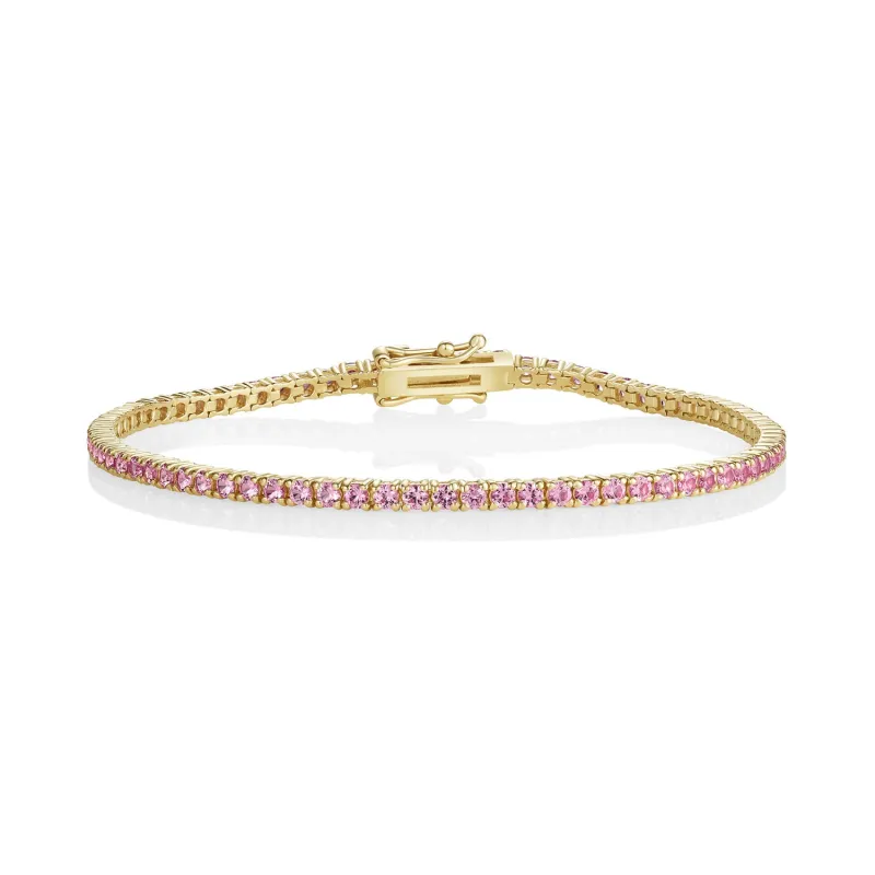 2.87tcw Pink Sapphire Tennis Bracelet sold by Marrow Fine