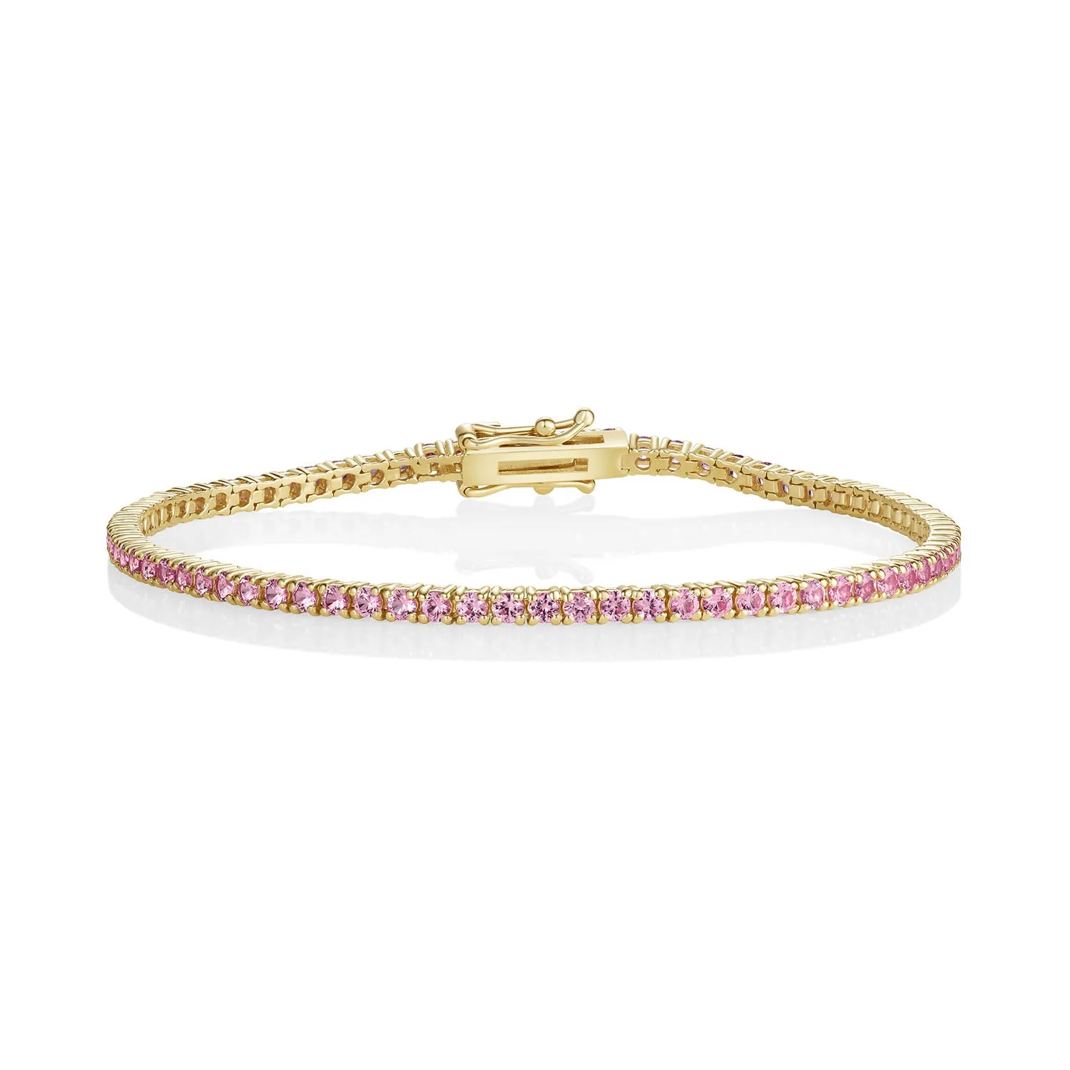 2.87tcw Pink Sapphire Tennis Bracelet sold by Marrow Fine