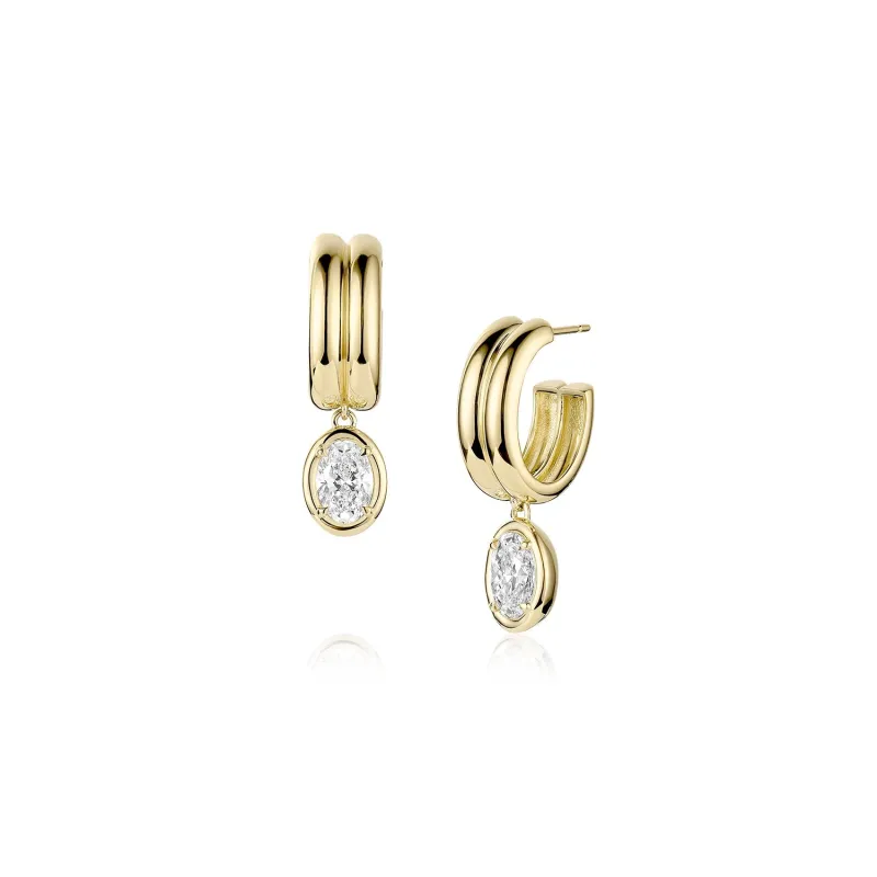 Odette Oval Drop Earrings sold by Marrow Fine