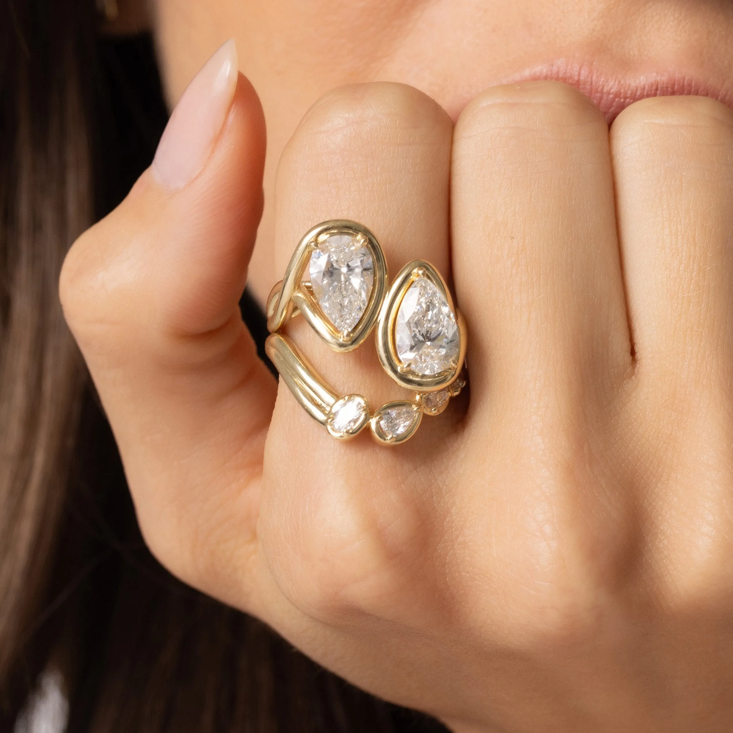 4.17ctw Lab Diamond Joanie Bypass Ring sold by Marrow Fine product image thumbnail 4