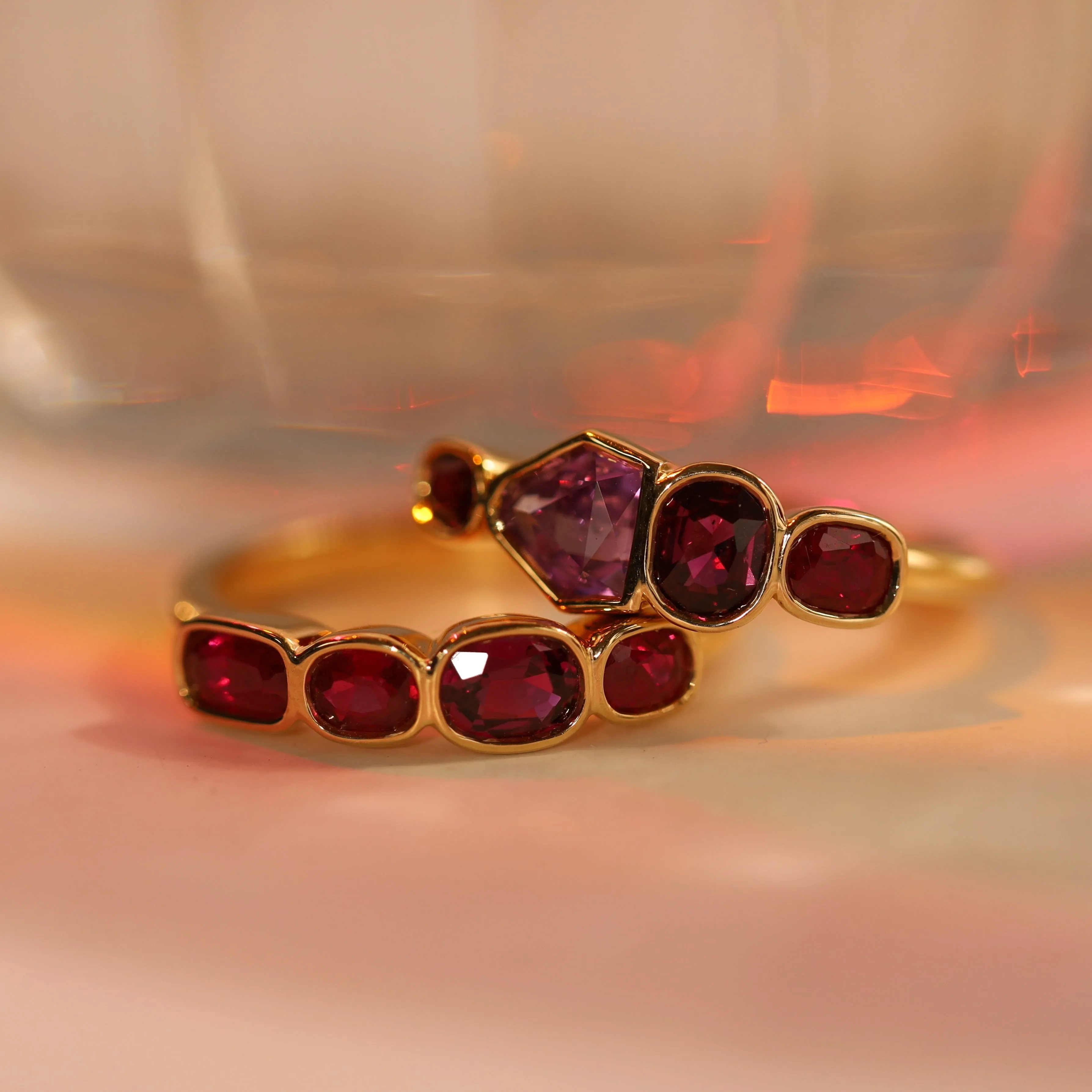 1.00ctw Ruby and 0.90ct Sapphire Linear Band sold by Marrow Fine product image thumbnail 2