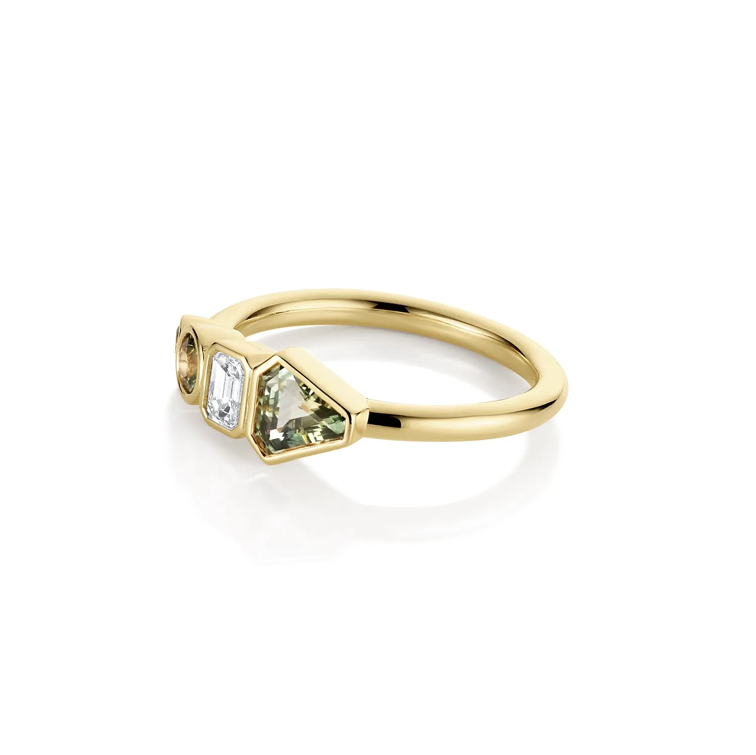 0.79tcw Sapphire and White Diamond Linear Ring sold by Marrow Fine product image thumbnail 3