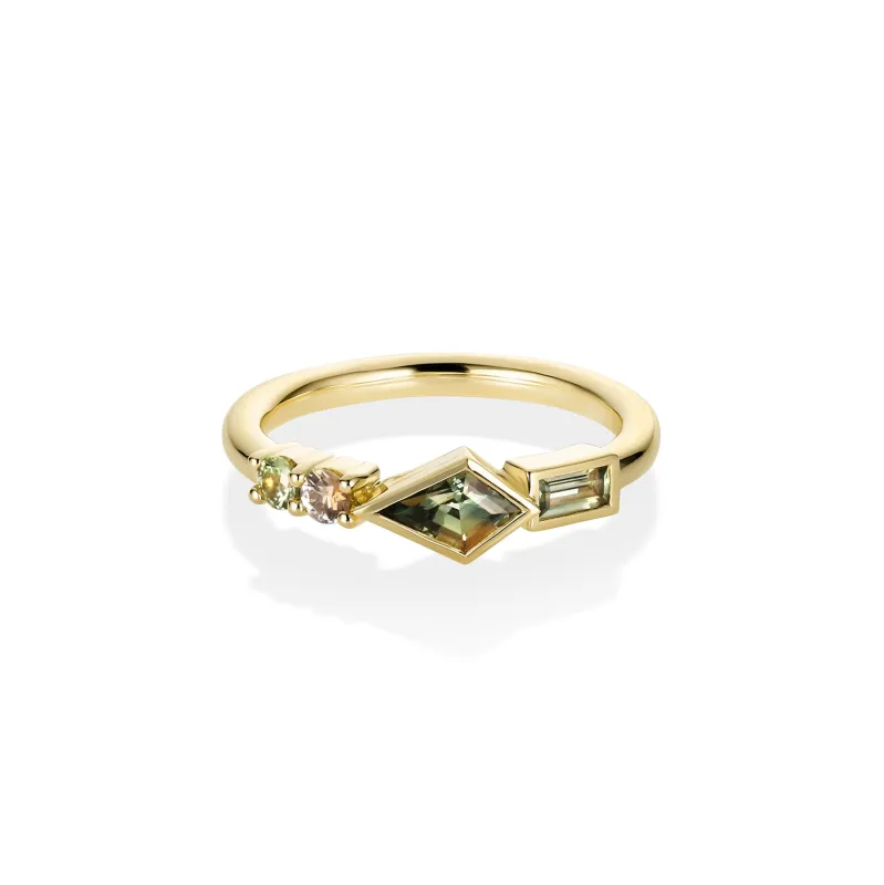 0.62ctw Montana Sapphire Linear Ring sold by Marrow Fine