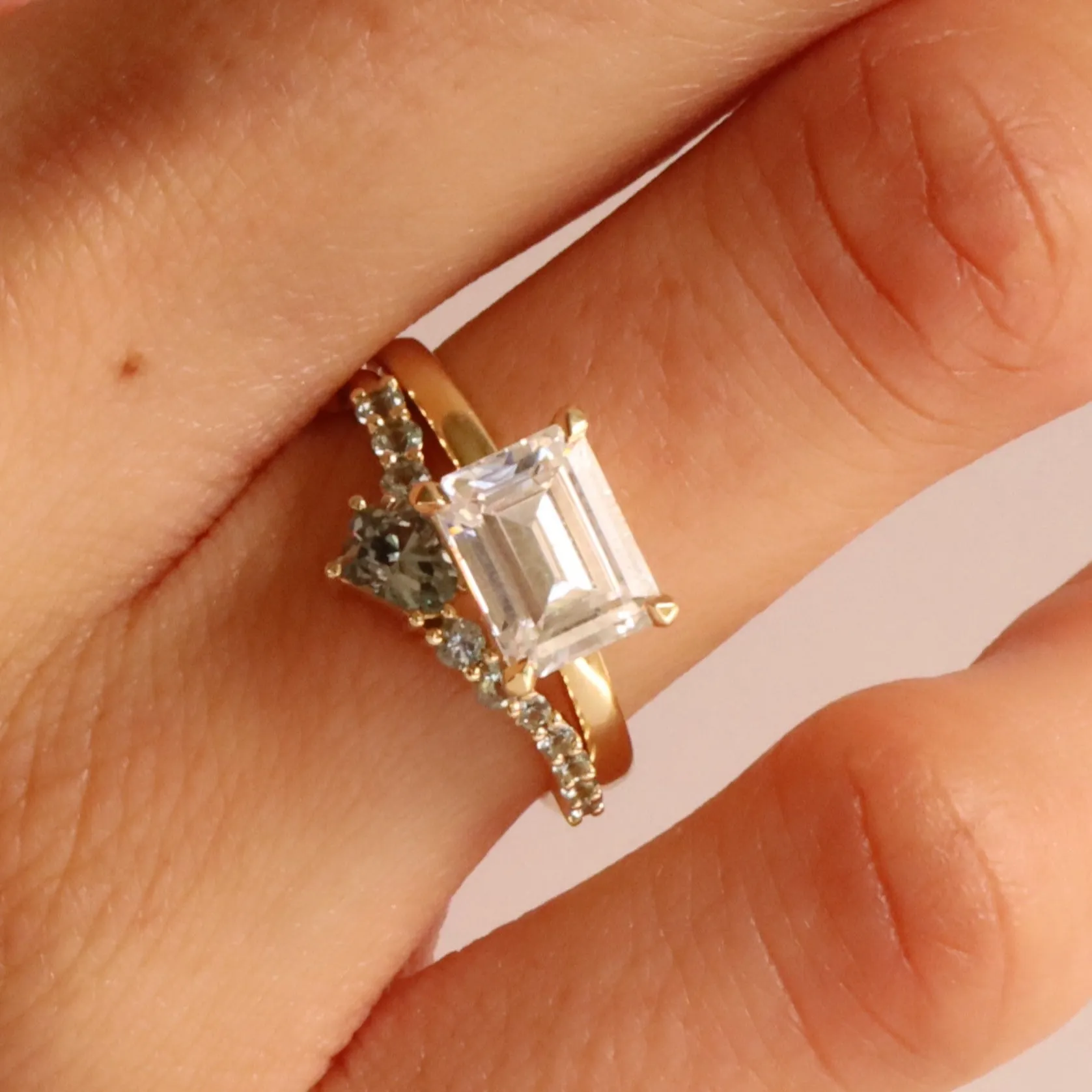 0.43ct Montana Sapphire and Sapphire Simple Wave Ring sold by Marrow Fine product image thumbnail 2