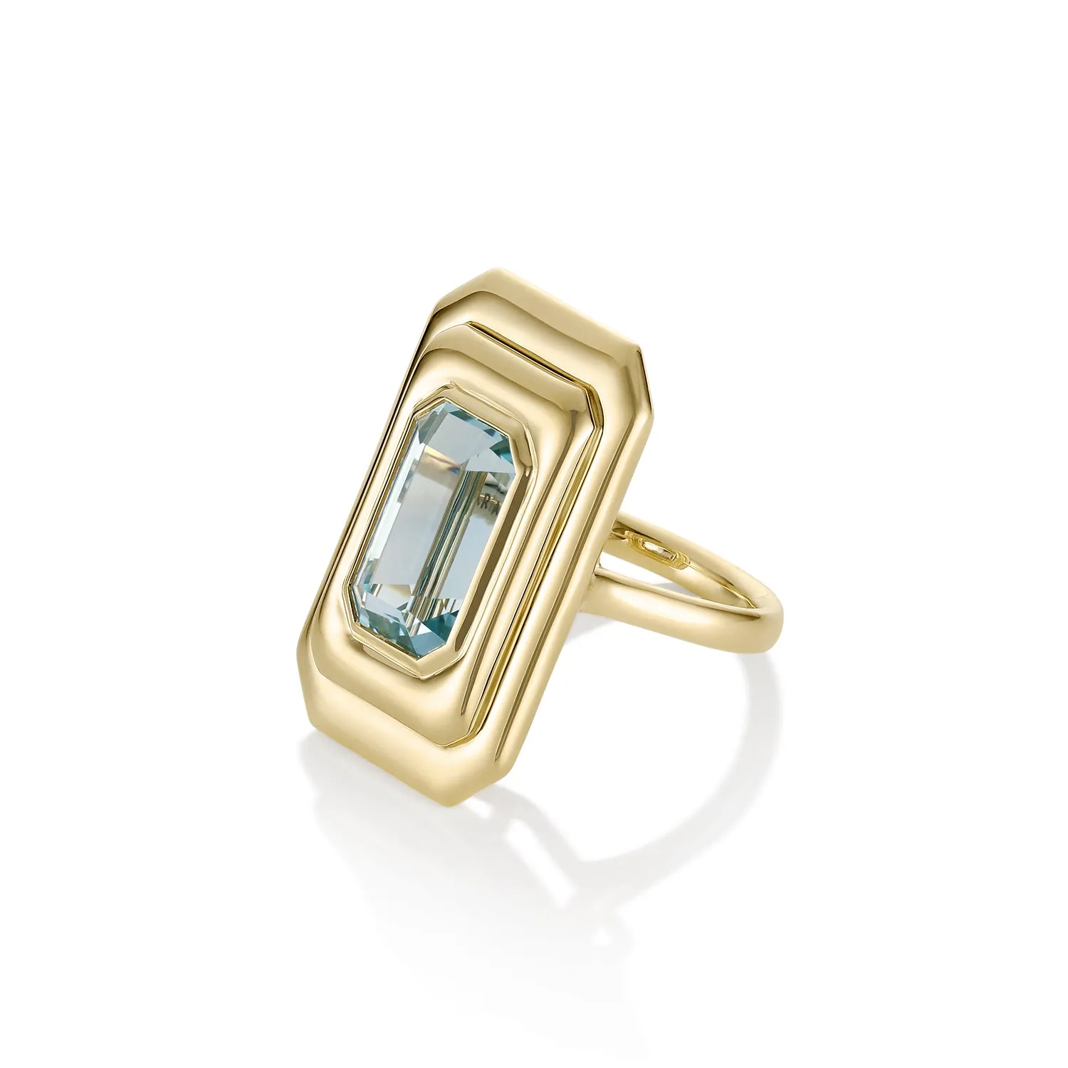 6.97ct Aquamarine In-Orbit Ring sold by Marrow Fine product image thumbnail 3