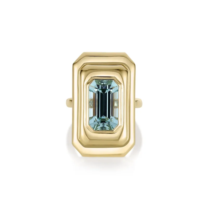 6.97ct Aquamarine In-Orbit Ring sold by Marrow Fine