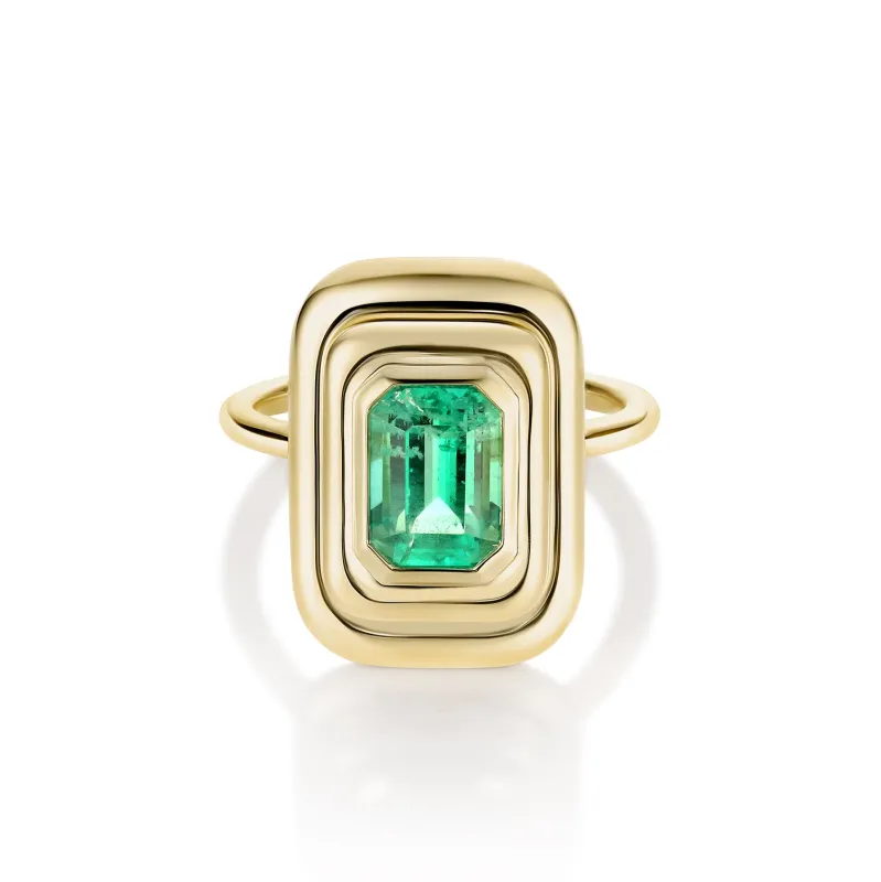 2.45ct Zambian Emerald In-Orbit Ring sold by Marrow Fine