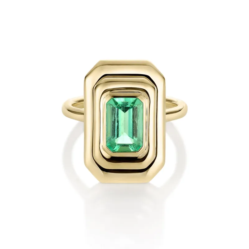 1.48ct Colombian Emerald In-Orbit Ring sold by Marrow Fine