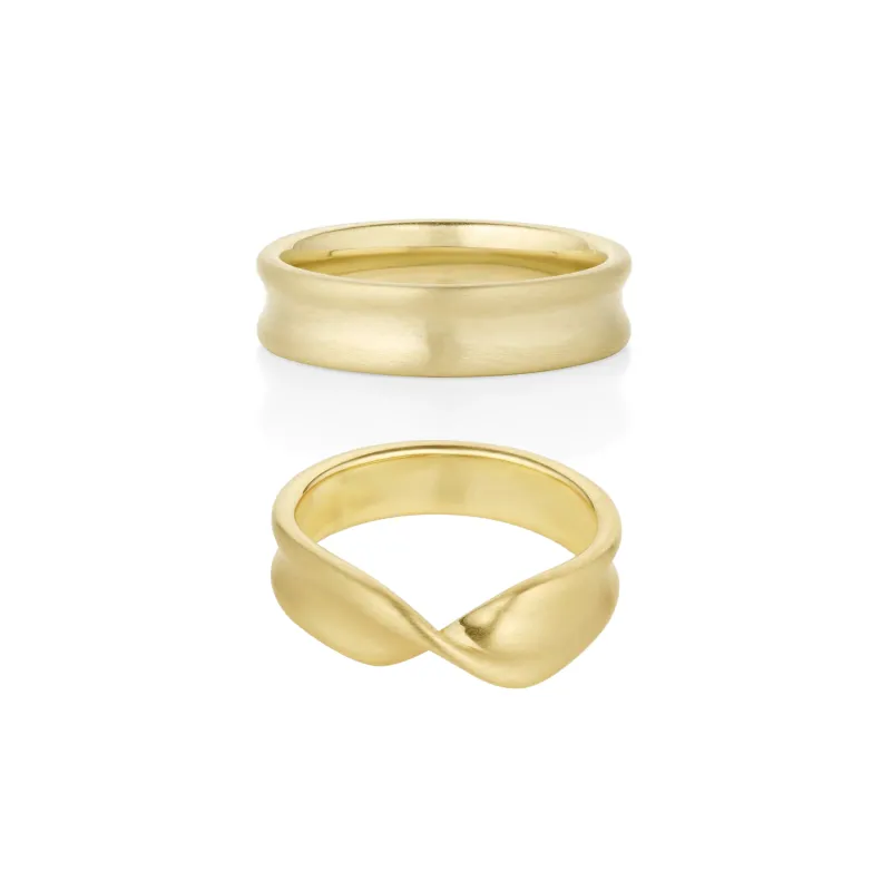 His & Hers Set—Everyday Twist Ring + Everyday Vale Ring sold by Marrow Fine