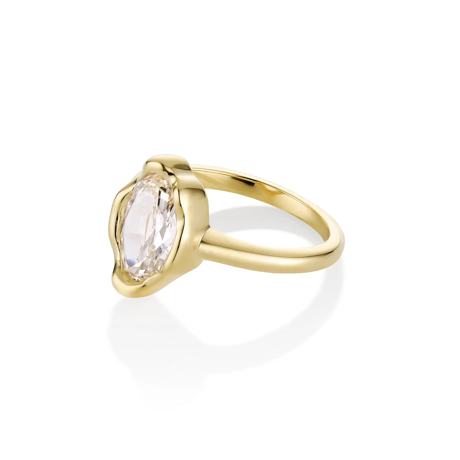 2.01ct Moval Diamond Abstract Bezel Ring sold by Marrow Fine product image thumbnail 3