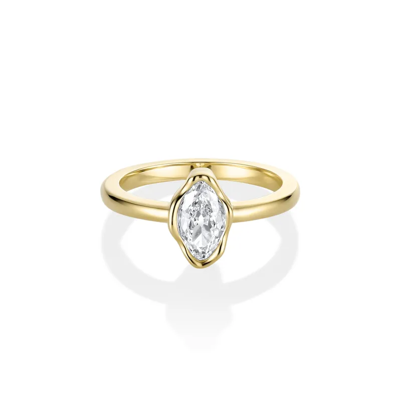 0.57ct Marquise Diamond Abstract Bezel Ring sold by Marrow Fine