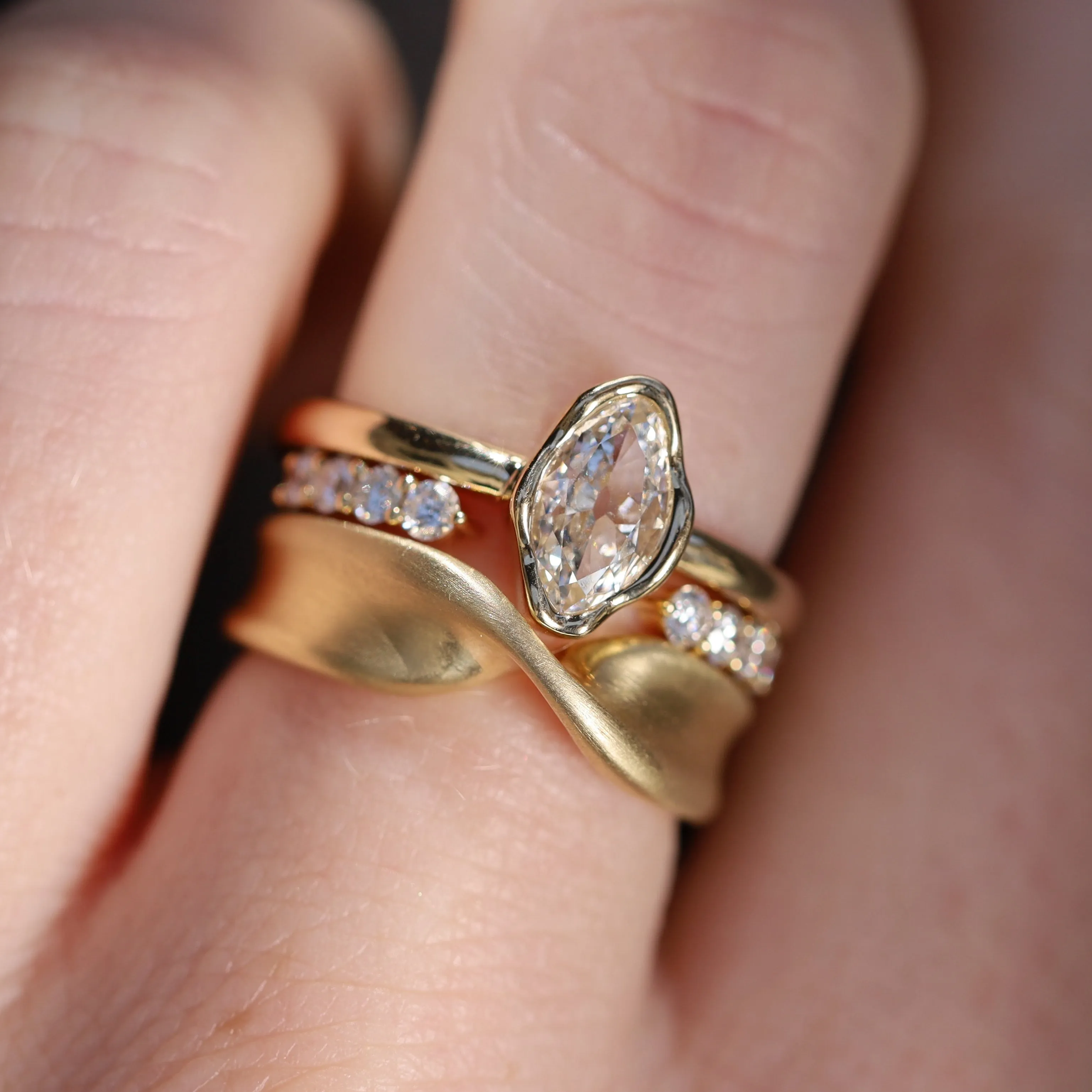 0.57ct Marquise Diamond Abstract Bezel Ring sold by Marrow Fine product image thumbnail 2