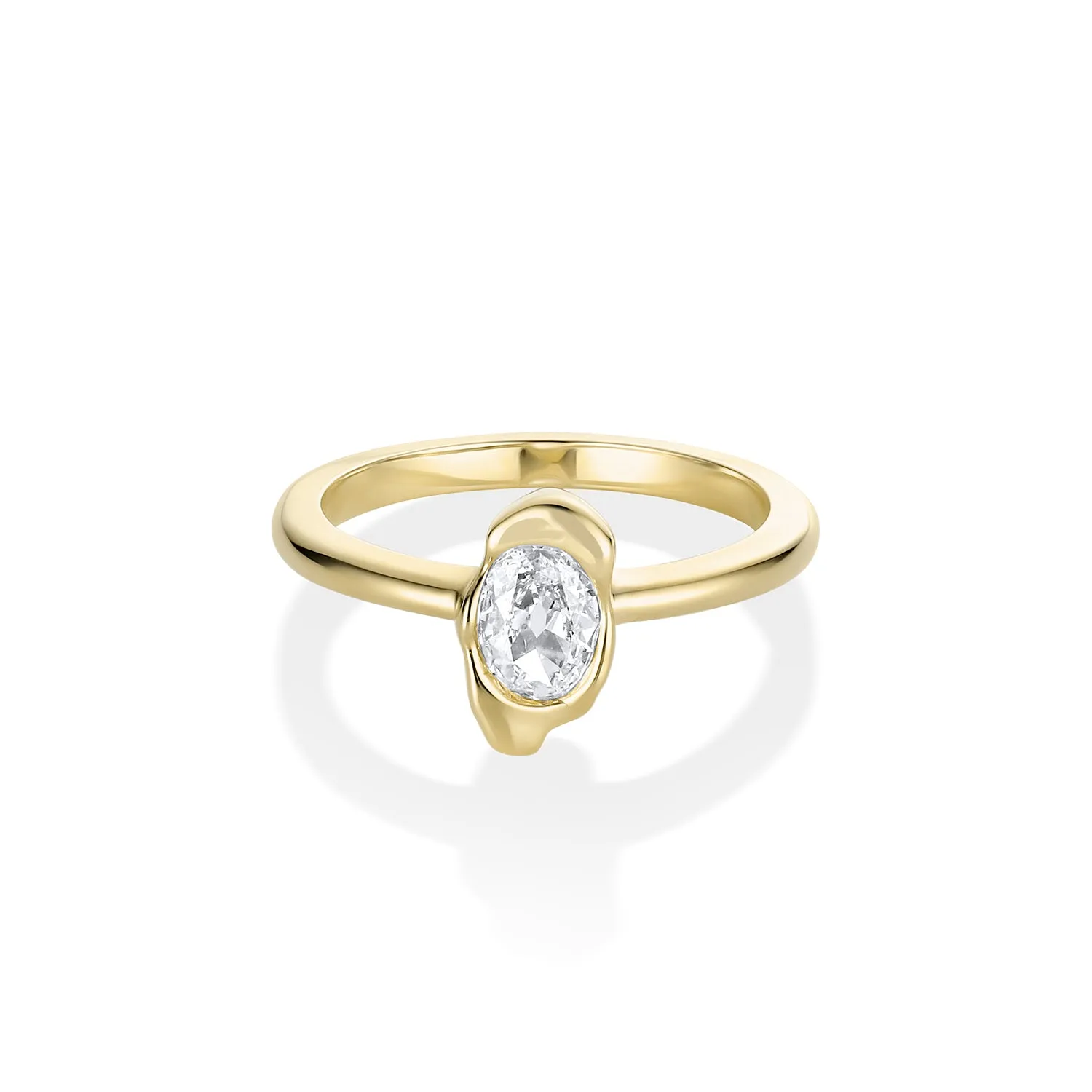 0.40ct Oval Diamond Abstract Bezel Ring sold by Marrow Fine