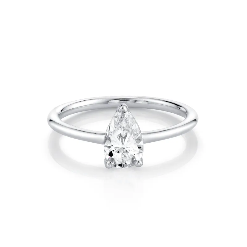 The Lola Pear Solitaire Engagement Ring sold by Marrow Fine