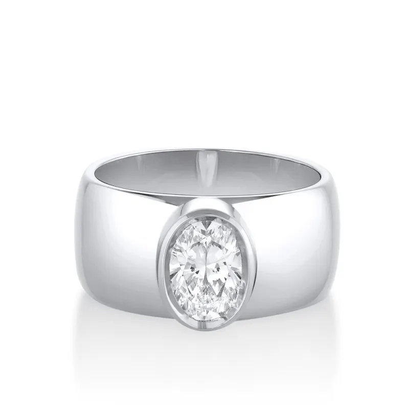 The Harlow Cigar Band Engagement Ring sold by Marrow Fine