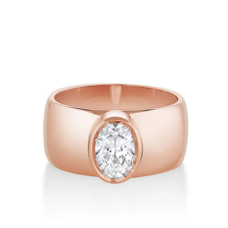 The Harlow Cigar Band Engagement Ring sold by Marrow Fine