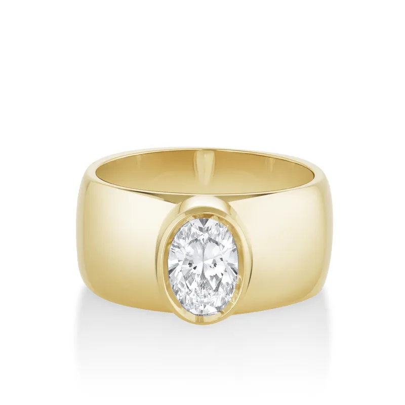 The Harlow Cigar Band Engagement Ring sold by Marrow Fine