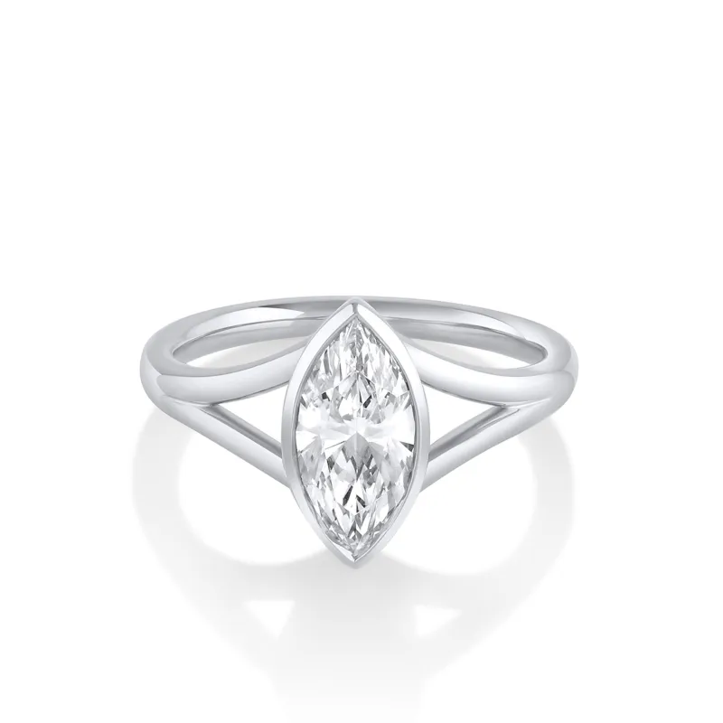 The Colette Marquise Split Shank Engagement Ring sold by Marrow Fine