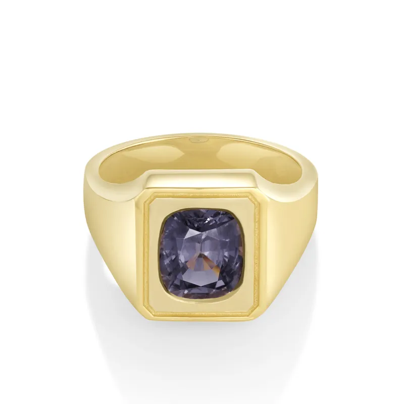 2.93ct Men's Color-Change Spinel Signet Ring sold by Marrow Fine