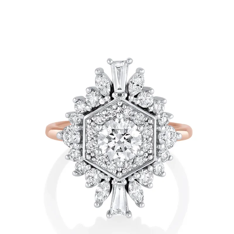 .70ct Two Tone White Diamond Stella Engagement Ring sold by Marrow Fine