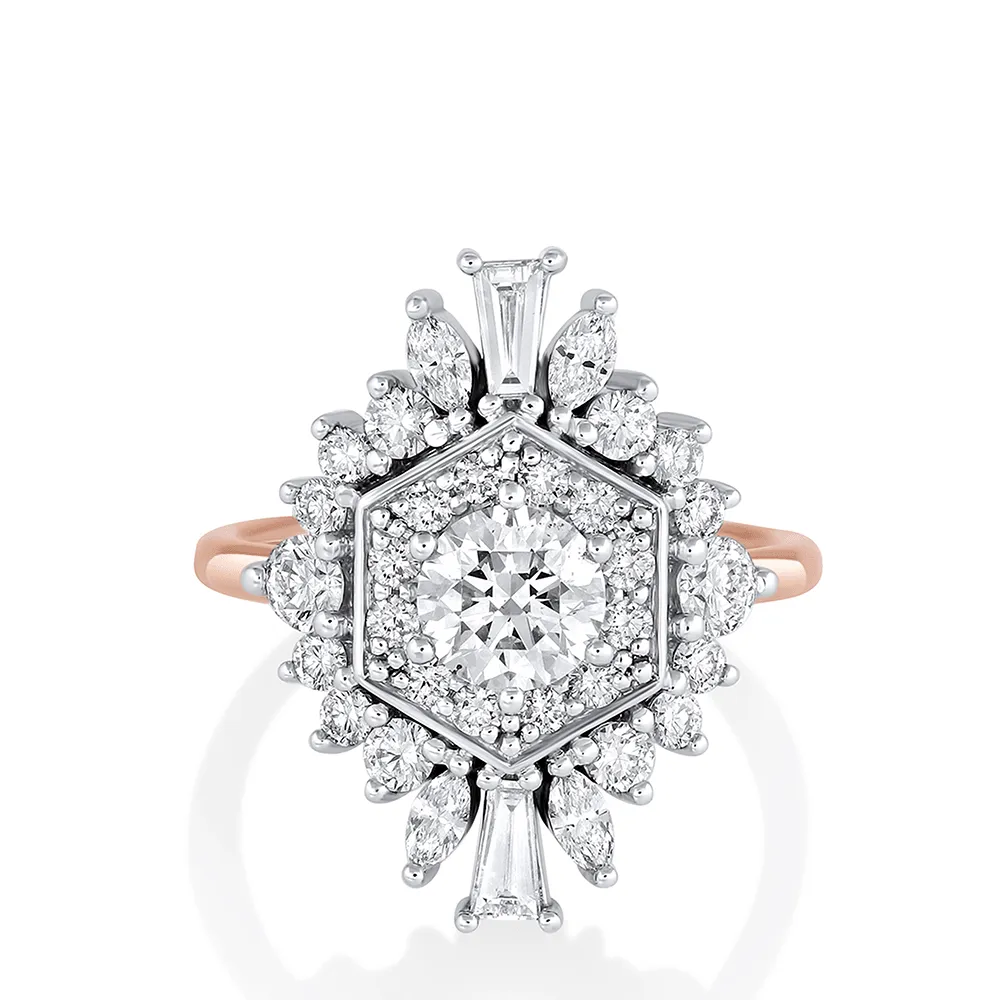 .70ct Two Tone White Diamond Stella Engagement Ring sold by Marrow Fine