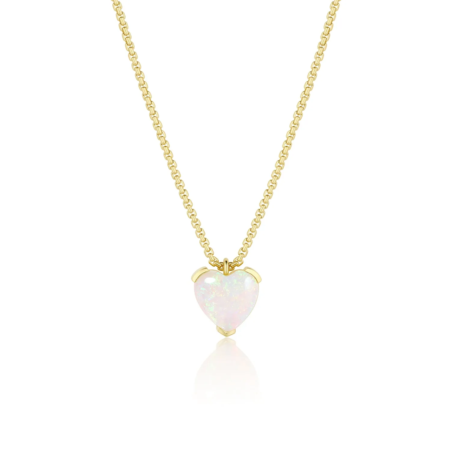 Opal Heart Charm Necklace sold by Marrow Fine
