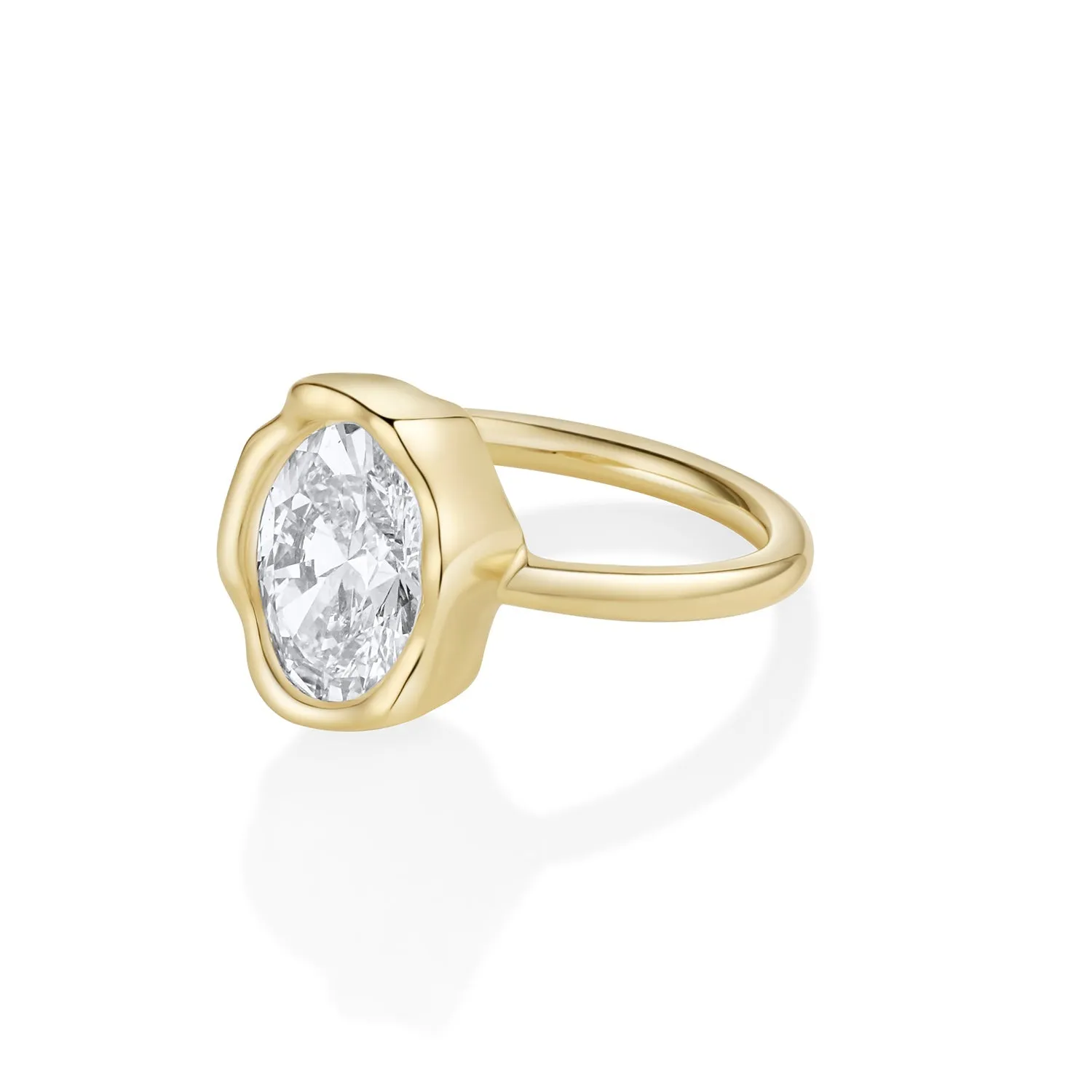 The Abstract Bezel Oval Engagement Ring sold by Marrow Fine product image thumbnail 3