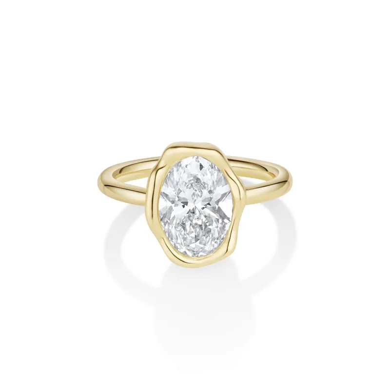 The Abstract Bezel Oval Engagement Ring sold by Marrow Fine