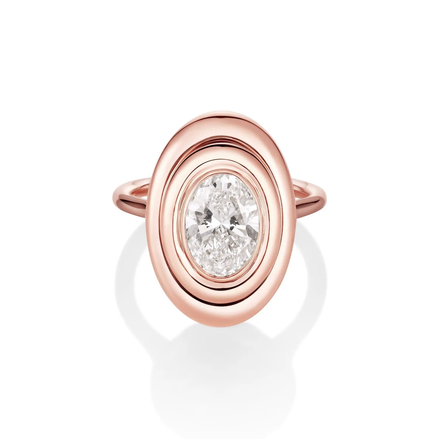 The In-Orbit Oval Engagement Ring sold by Marrow Fine