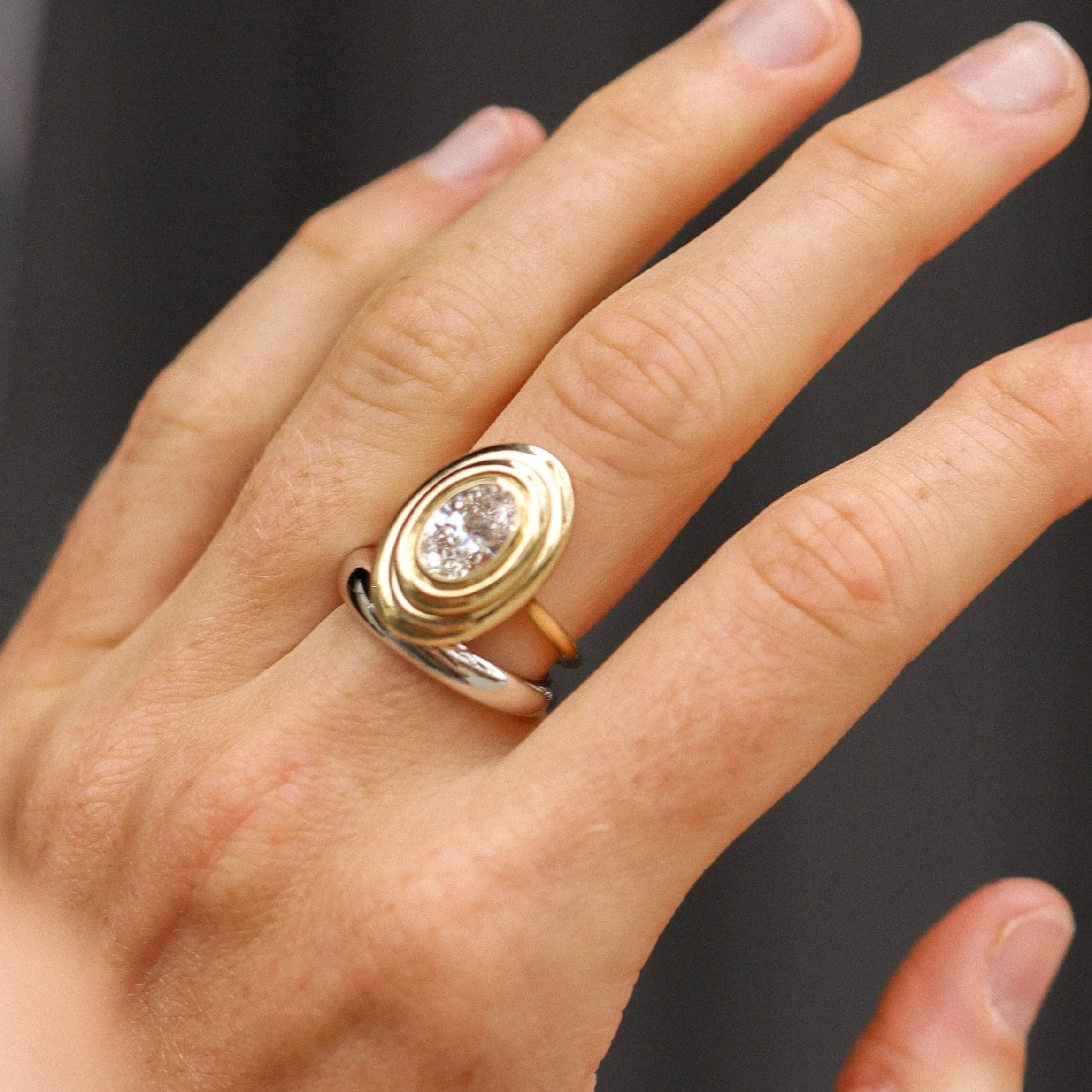 The In-Orbit Oval Engagement Ring sold by Marrow Fine product image thumbnail 2