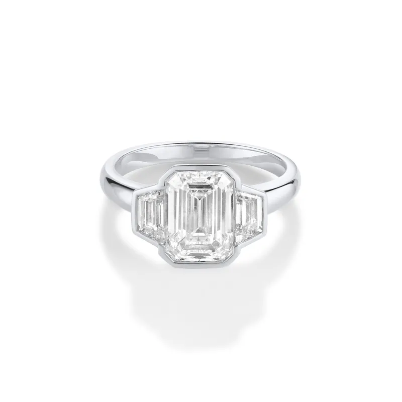 The Leonie Three Stone Engagement Ring sold by Marrow Fine