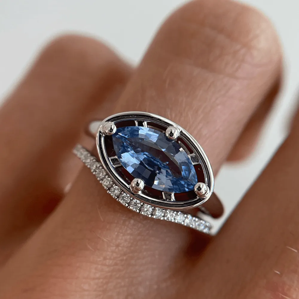1.74ct Marquise Sapphire Georgia Ring sold by Marrow Fine product image thumbnail 3