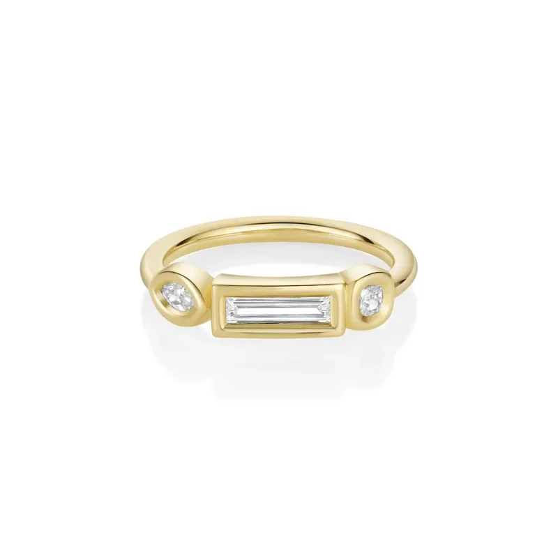 0.33ctw White Diamond Baguette, Cushion & Marquise Linear Band sold by Marrow Fine