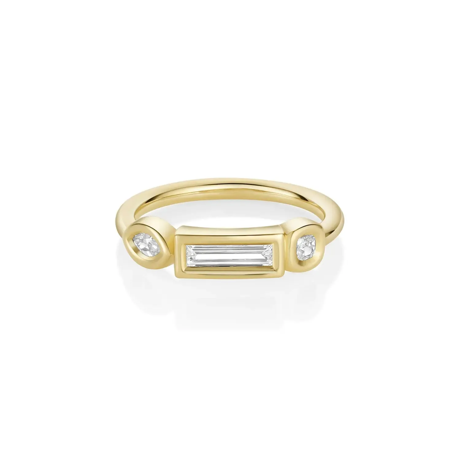 0.33ctw White Diamond Baguette, Cushion & Marquise Linear Band sold by Marrow Fine